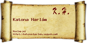 Katona Harlám névjegykártya
